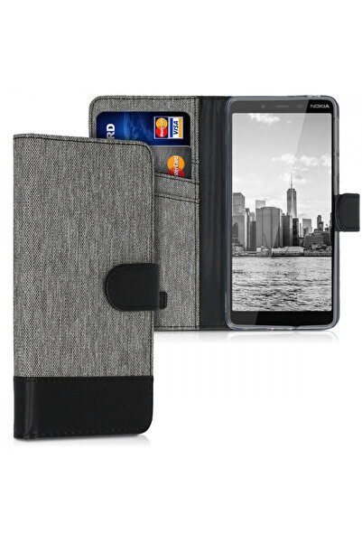 KWmobile Husă pentru Nokia 1 Plus, Textilă, Gri, 48021.01