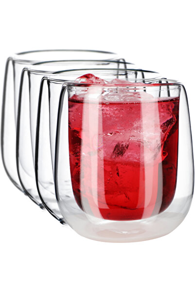 KADAX Thermal Glasses for Coffee, Tea, Latte, 260ml, Drinks, Double Walled, 4...