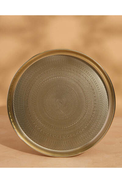 REDTAG Gold Round Engraved Serving Tray