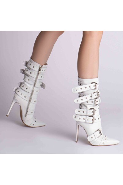 Modish Boutique Alora White Ankle Boots