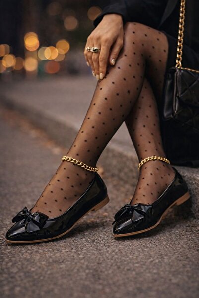 Slipcat Elegant Women's Daily Ribbon Detailed Round Toe Stylish Ballerinas