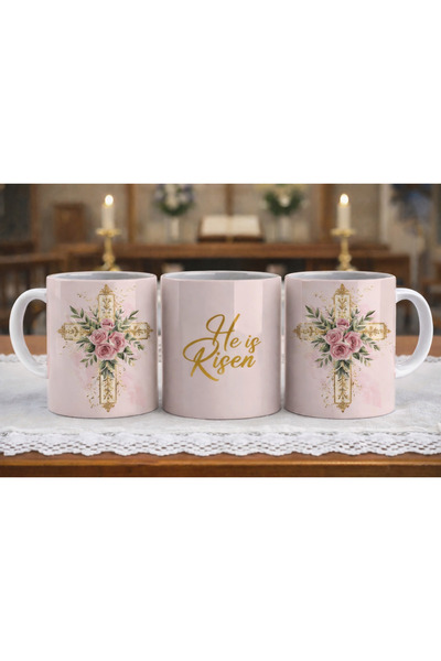 CumparaSMART Personalized white mug, HE is Risen