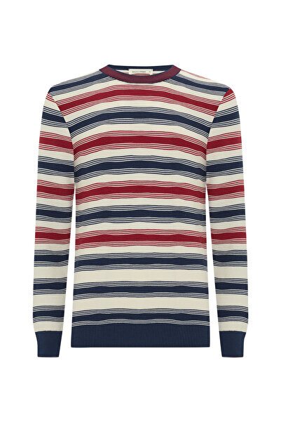 Mudo سترة مخططة برقبة دائرية