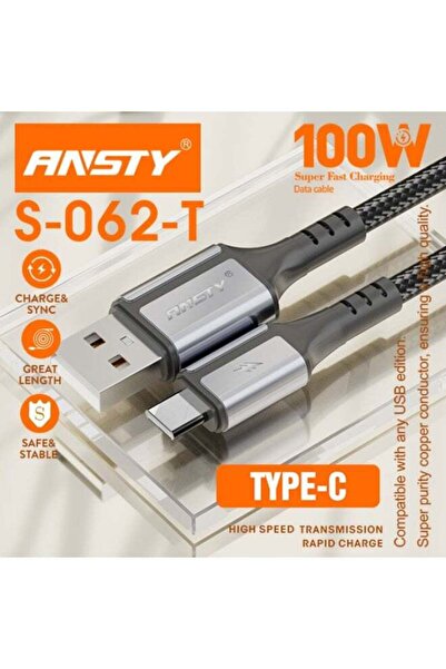 ANSTY S-062-T Type-C 100W Cable - Ultra Fast Charging for Laptops and Phones