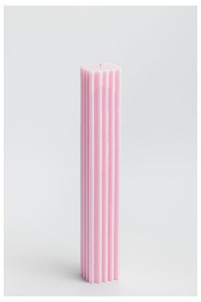 PRICHINDEL Lumânare pătrată cu dungi dungi, clasica, bujor, 35 cm