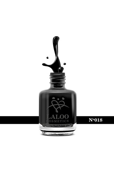 Laloo Cosmetics No.018 Black| Laloo classic nail polish 15 ml