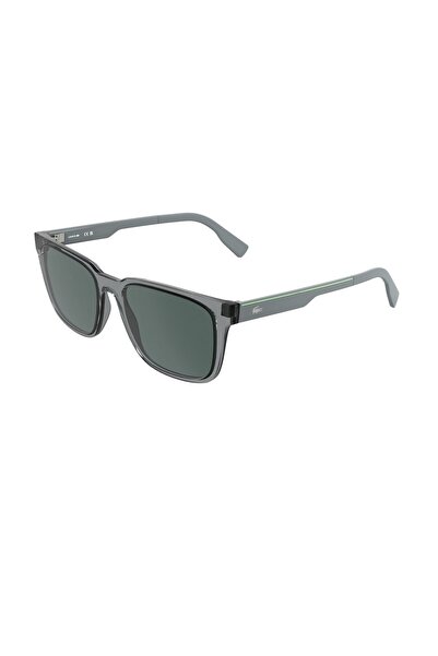 Lacoste L 6077S 035 55 Unisex Dikdörtgen Şeffaf Gri Kemik Güneş Gözlüğü