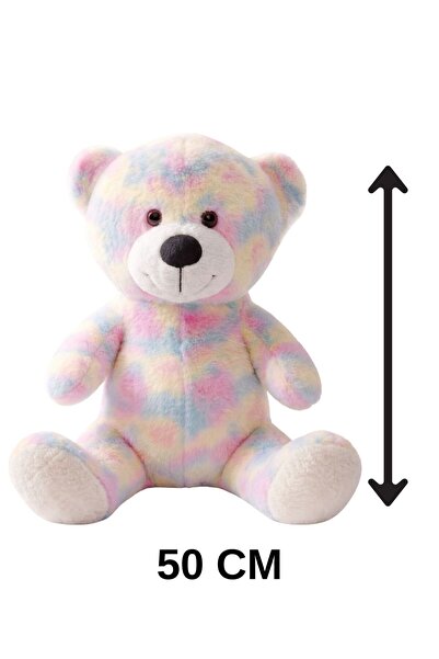 Heribom 50 Cm Yumuşak Peluş Gökkuşağı Ayıcık Peluş Ayı Hediyelik Peluş