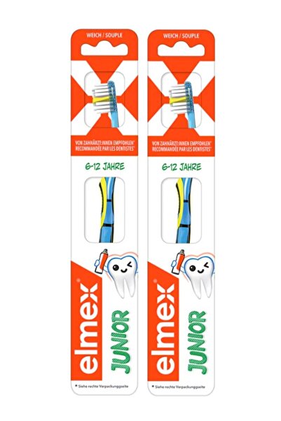 Elmex فرشاة أسنان للأطفال الصغار من 6 إلى 12 سنة برأس صغير ناعم (ألوان متنوعة...