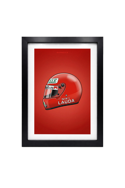 KAYNOCK Niki Lauda Kask, Formula 1, F1, Poster Tablo Siyah Çerçeve