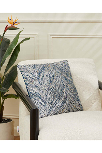 REDTAG وسادة تزيينية من قماش جاكار الأزرق (45×45 سم)