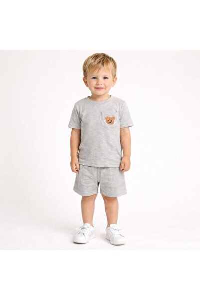 Sincap Baby Girl-Boy's Twill Shorts Set of 2 with Pockets and Embroidery Detail