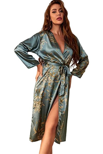 Generic NAKXUS Women's Long Satin Nightgown, Dressing Gown, Summer, Long Slee...