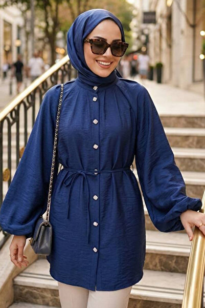 N.S NEVA STYLE Belt Pcs Navy Blue Hijab Tunic 52871L
