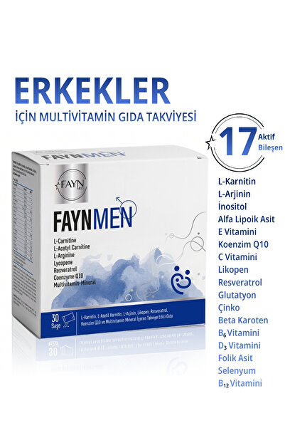 FAYNMED FAYNMEN Erkek Vitamin L-Karnitin L-Arjinin Koenzim Q10 Ve Multivitamin