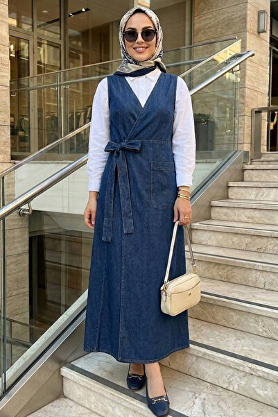 N.S NEVA STYLE Ναυτικό μπλε φόρεμα τζιλέτα τέσεττουρ 19053L