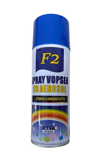 OEM Spray Vopsea F2 450 ml Antirugina, Vopsire – Protectie Metal Albastru 2 b...