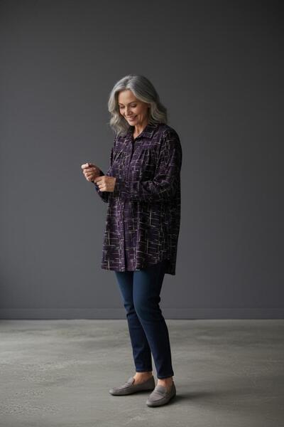 ARPATİ pileli simli yakalı anne gömlek