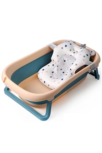 Arabest Foldable Baby Bathtub with Bath Mat Portable Bathtub with Drain Hole ...