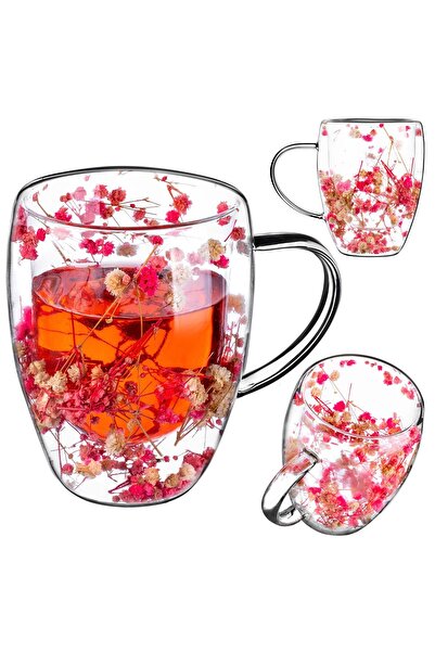 KADAX Pahar termic pentru ceai și cafea 350 ml cu flori roz