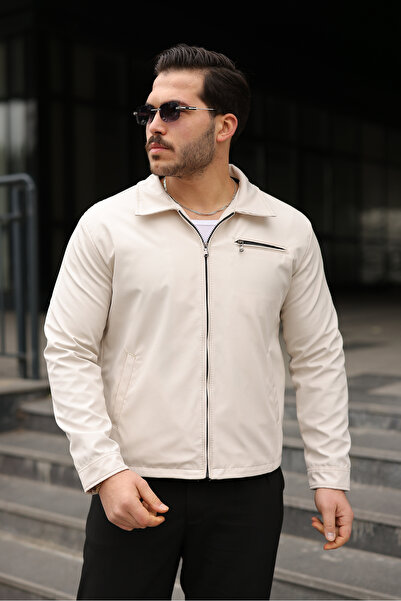 Mero Life Men's Relax Fit Premium Lined Transitional Stone Color Coat & Jacket