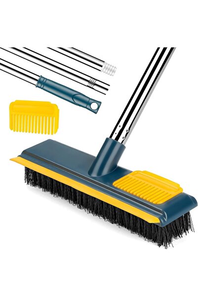 Arabest 2-in-1 Floor Cleaning Brush with Squeegee, Long Handle Scrubber for B...