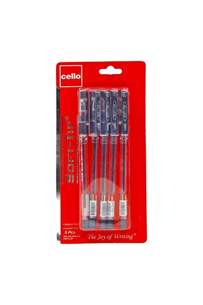 CELLO Ballpoint Pen Soft Tip Black 0.7mm 5pcs