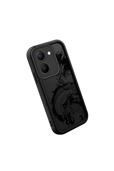 SLIMFELT Vivo Y36 4G/5G Yüksek Kaliteli Klasik Ejderha Desenli Kılıf, Lüks, D...