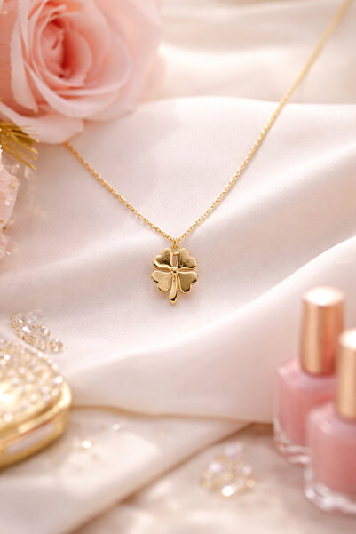 POLENGOLD ALTIN 14ayar DÖRT YAPRAK ŞANŞ YONCA KOLYE