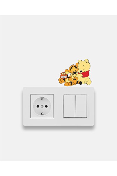 genebekleriz Sevimli Priz Sticker - Winnie The Pooh Priz ve Duvar Sticker