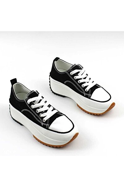 mm Sneakers de dama, din denim, potriviti stilului casual M5319-BLACK