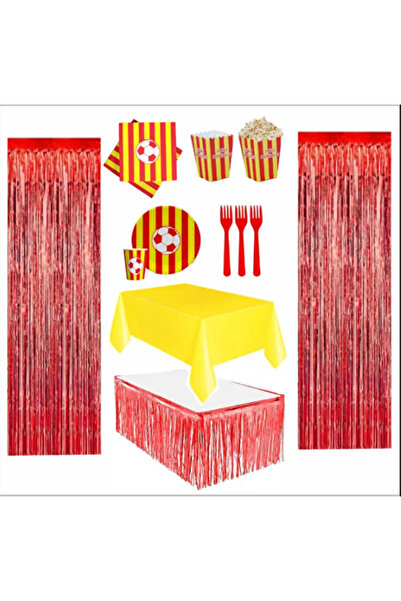 PartAntalya Πιάτο οπαδών, φλιτζάνι, κουτί καλαμποκιού, χαρτοπετσέτα, πιρούνι,...