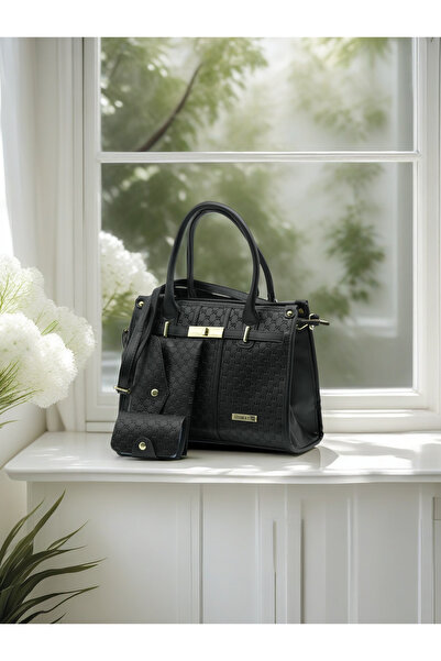 Finelook حقيبة يد نسائية مستوحاة من تصميمات أشهر المصممين، مزينة بشعار العلام...