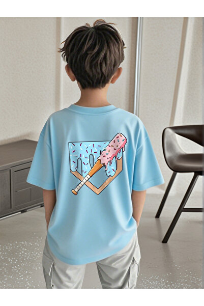 Velostra Boy's Candy Printed Oversized Comfortable Daily Use Combed Cotton T-...