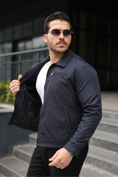 Mero Life Men's Black Relax Fit Premium Lined Transitional Coat & Jacket