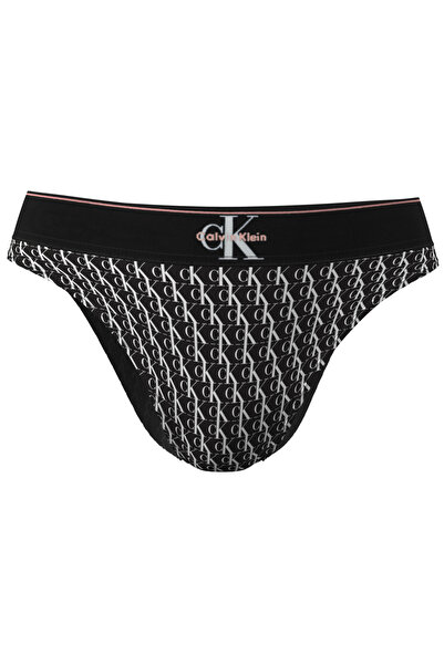 Calvin Klein Women's Logo Patterned Black High Waist Panties