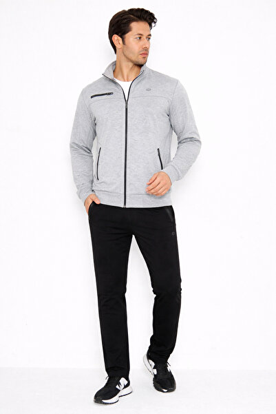 Marco Ferry Men's Large Size Cotton Piece Tracksuit Set Gray M.19130-G