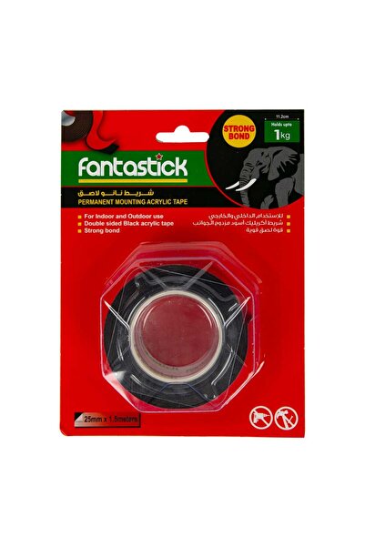 Fantastick Acrylic Double-Sided Tape, Black, 25 mm x 1.5m