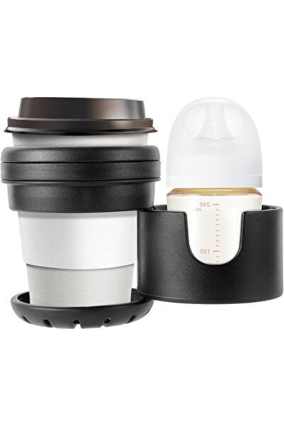 Arabest Dual Cup Holder for Strollers, 360° Rotation Drink Organizer with Sil...