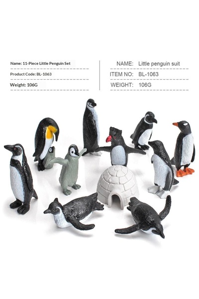 Arabest مجموعة تماثيل البطريق المصغرة المكونة من 11 قطعة، ألعاب حيوانات القطب...