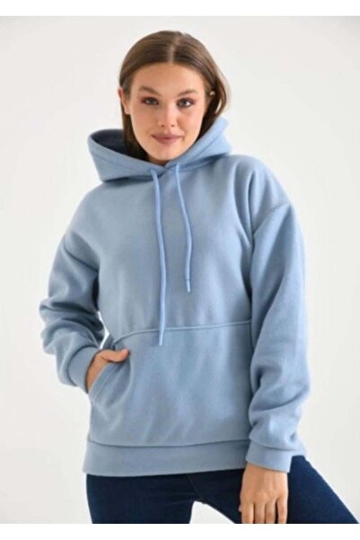 modasindoma Women's Hooded Sweatshirt Blue