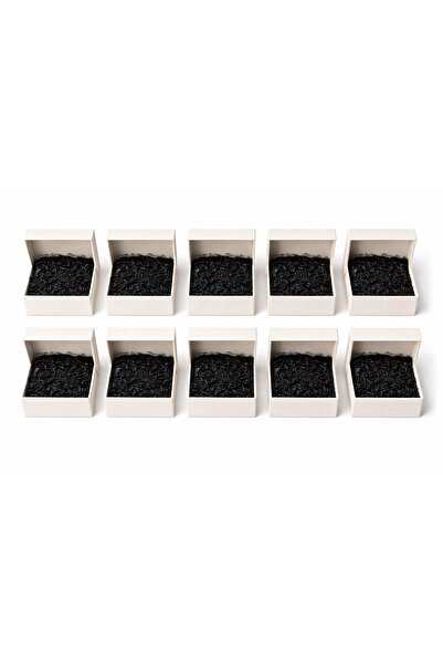 Orbak Kağıtçılık Beyaz Karton Takı Kutusu 9,5x9,5x2 cm – Kapaklı Model | 10 A...