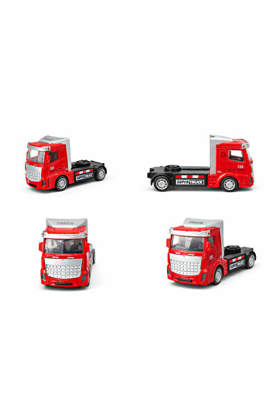 Prlk toys لعبة شاحنة سحب معدنية - شاحنة المدينة المصبوبة - نموذج شاحنة سحب بم...