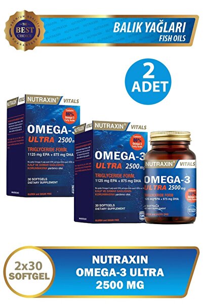 Nutraxin Vitals Omega-3 Ultra 2500 mg 30 Softgel 2 Adet
