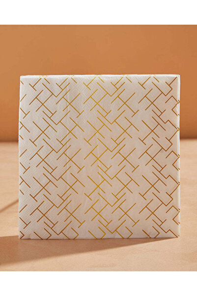 REDTAG مناديل ورقية بنقوش هندسية ذهبية، 20 قطعة