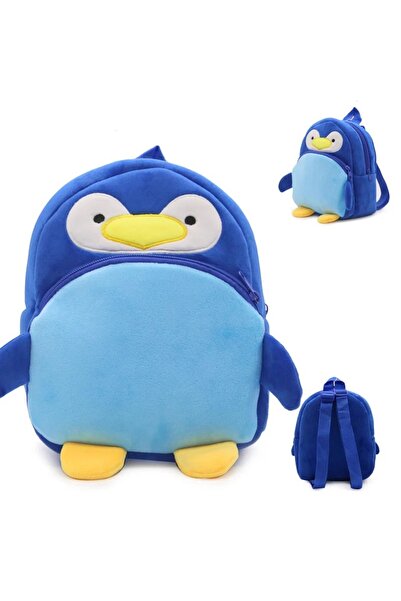 OEM Plush Kids Backpack for Kindergarten, Penguin Model, Blue, Soft and Light...