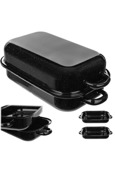 KADAX Oală emailată cu gât de lebădă de 5 litri cu capac pentru cuptor