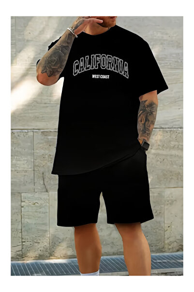 PENTHİLUS Oversized Alt - Top Set - Men's T-Shirt and Shorts Set