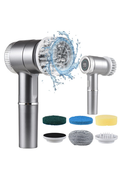 zola Universal electric cleaning brush, 5 heads, LCD, USB, plastic, waterproo...