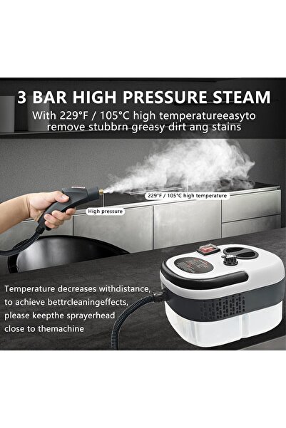 HWeggo 2500W Portable Steam Cleaner Handheld Pressurized High Temperature Steamer with 6 Adjustable Levels